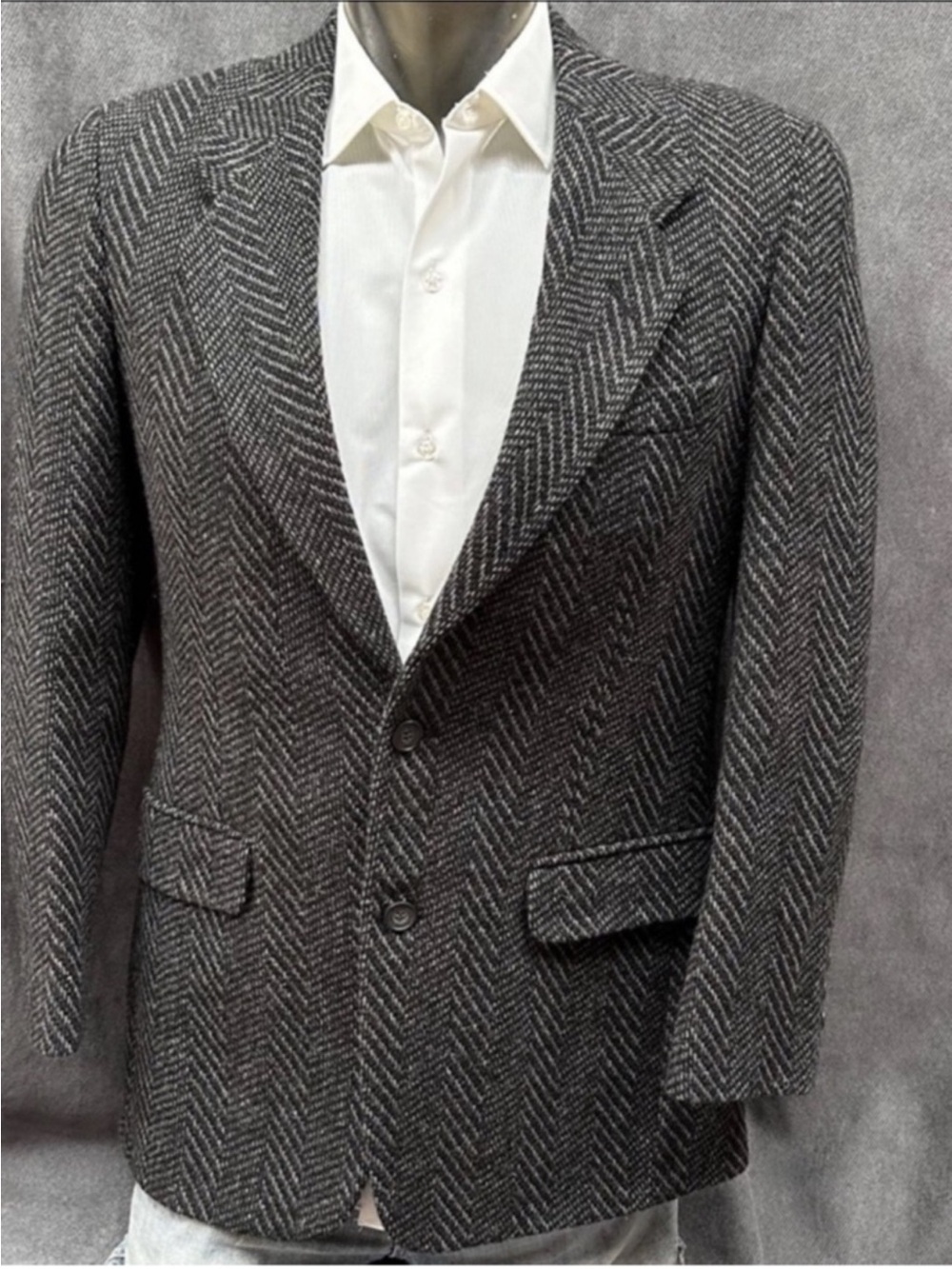 Vintage wool herringbone tweed sport coat blazer men’s 40 long